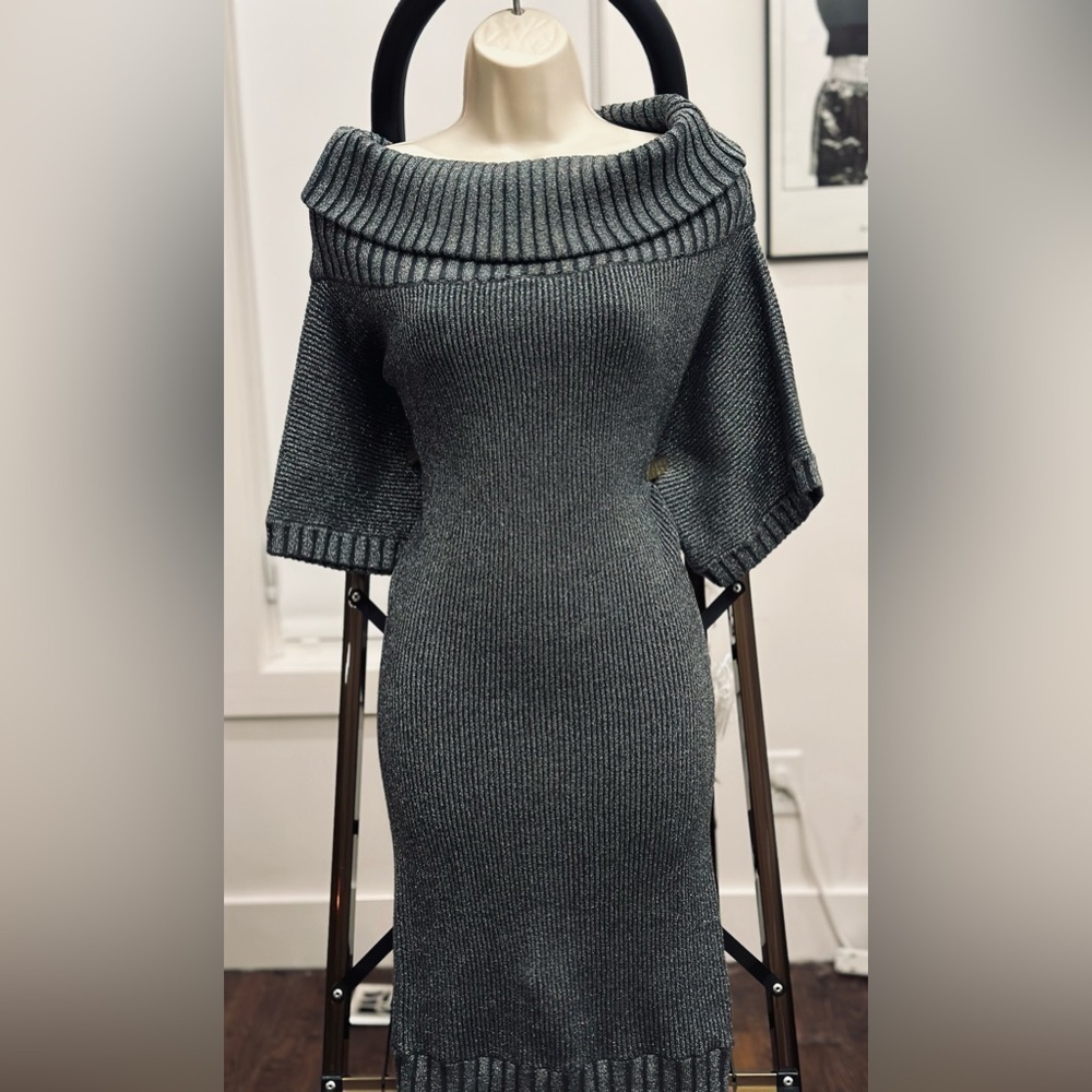 2008 Y2K JLO SWEATER KNIT SPARKLY DRESS SIZE